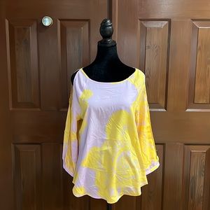 NWT New York & Company, extra small lilac and yellow floral tunic.